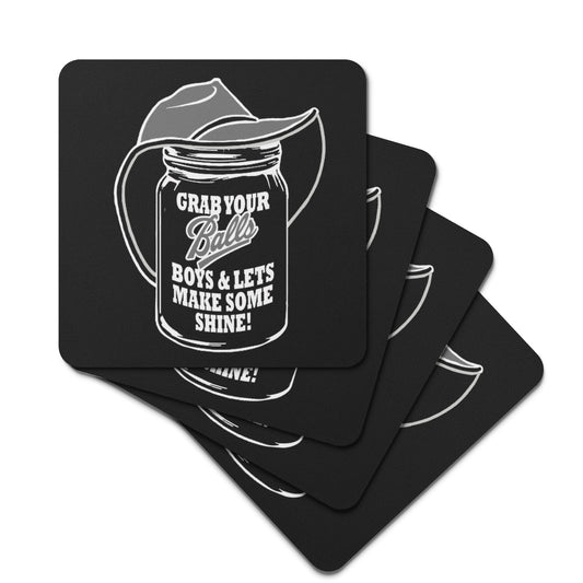 Coaster Set - Soft Rubber - Anti Slip - Lets Make Some Shine