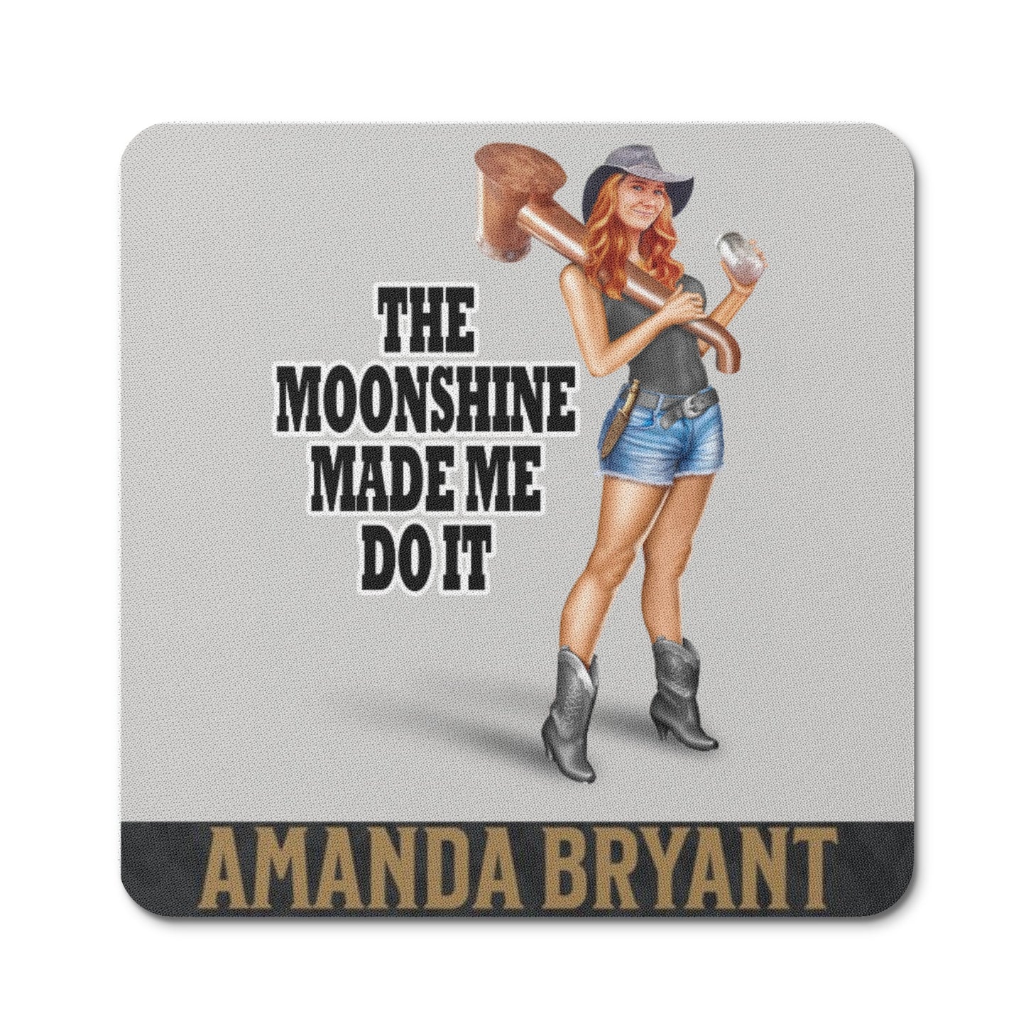 Coaster Set - Soft Rubber - Anti Slip - Moonshine Made Me Do It!