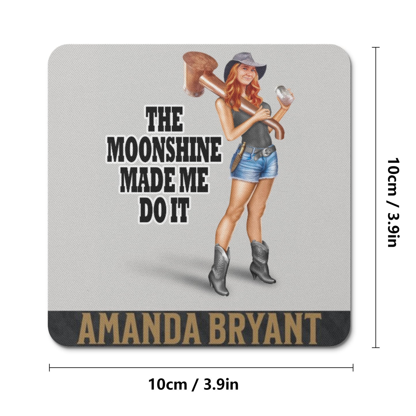 Coaster Set - Soft Rubber - Anti Slip - Moonshine Made Me Do It!