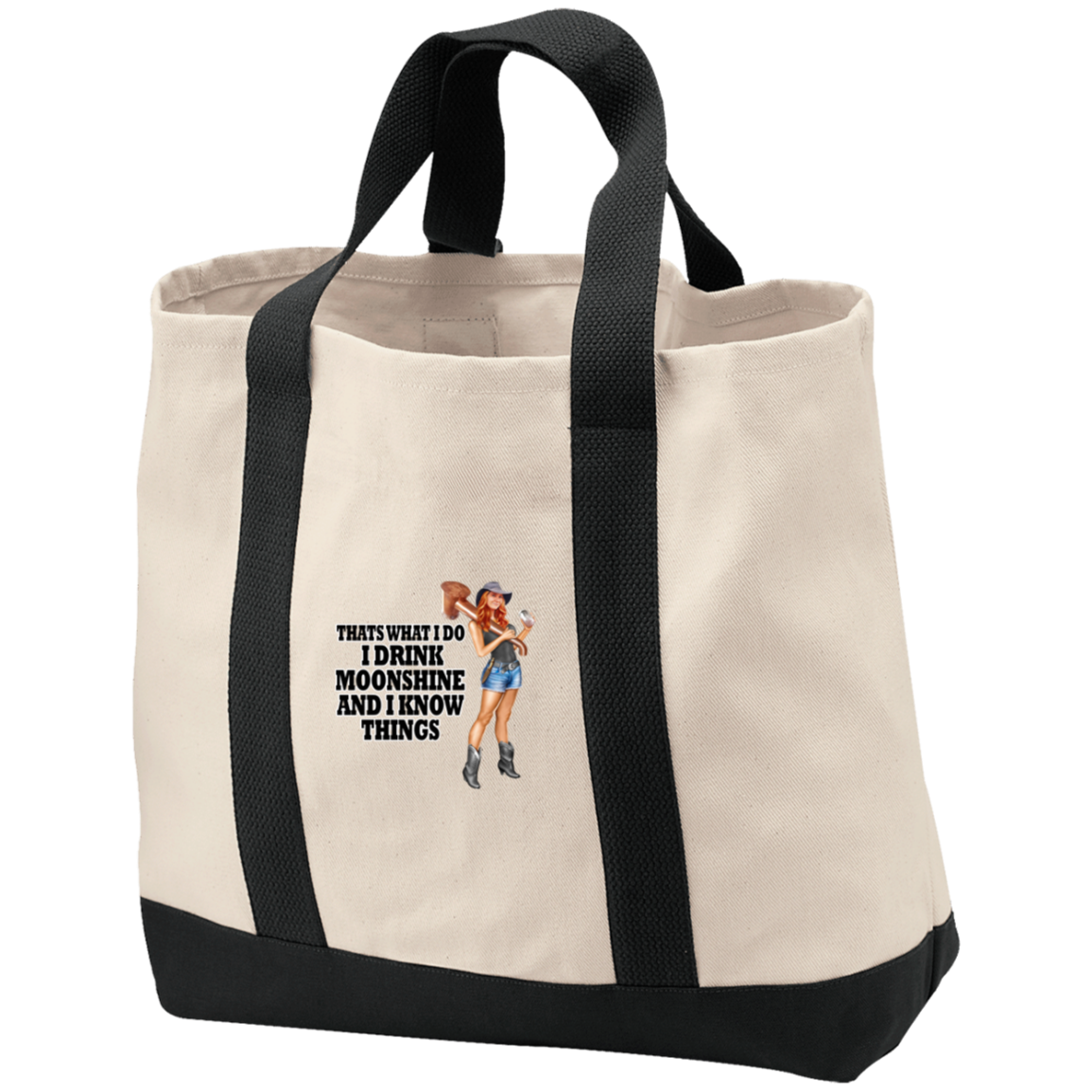 Canvas Shopping Tote - I Drink Moonshine and I Know Things